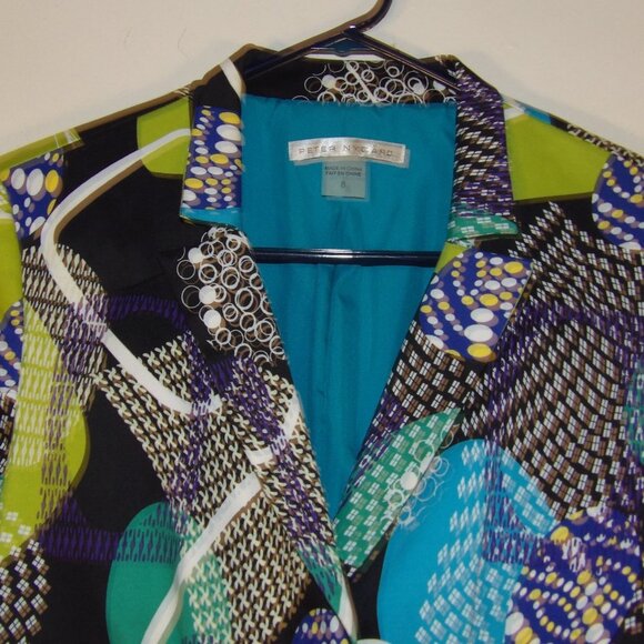 Peter Nygard Colorful Stretch Blazer Sz 8 - Picture 2 of 7